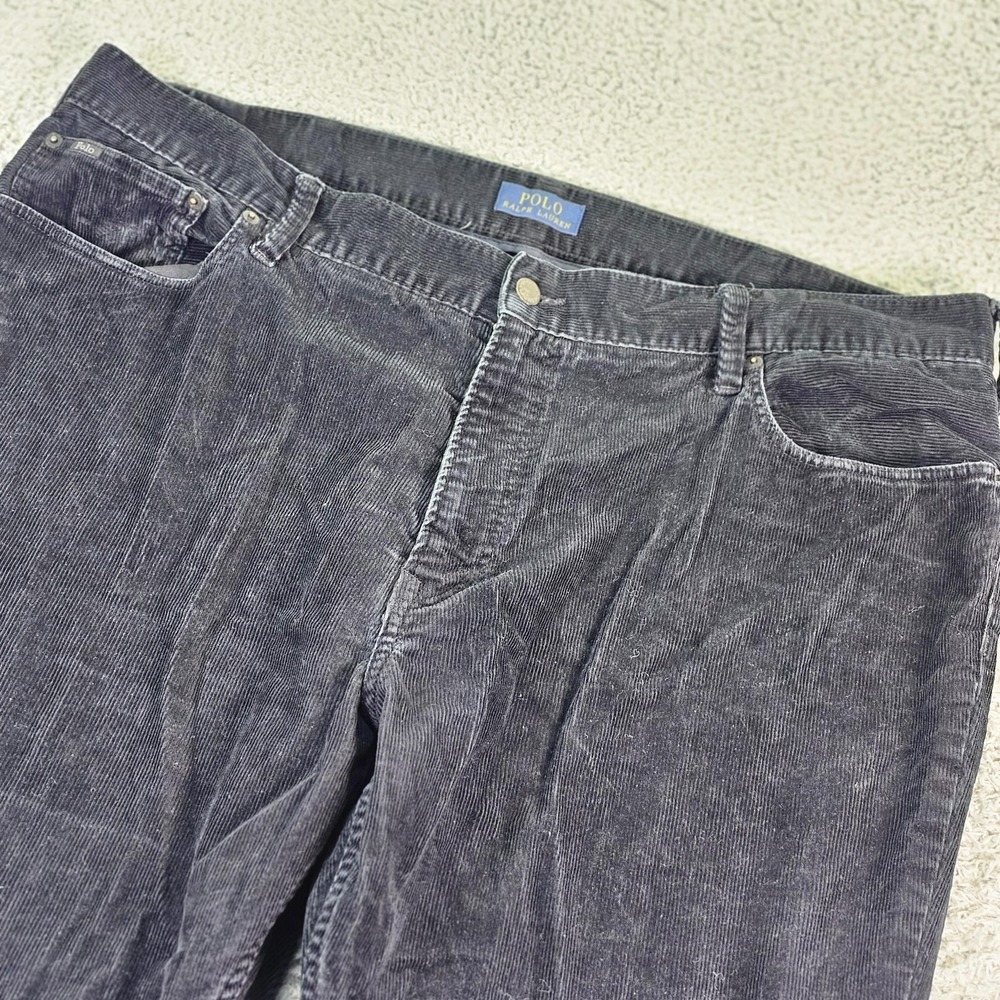 Polo Ralph Lauren Pants Mens 42x30 Black Corduroy Slim Straight Stretch Casual